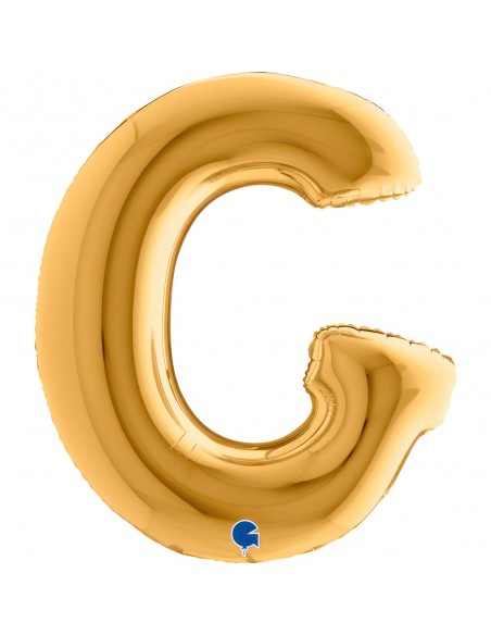 PALLONE MYLAR MEGA LETTERA "G" ORO 102CM - L'Officina delle