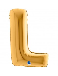 PALLONE MYLAR MEGA LETTERA "L" ORO 102CM - L'Officina delle 2