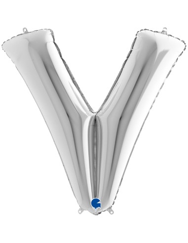 PALLONE MYLAR MEGA LETTERA "V" ARGENTO 102CM - L'Officina delle