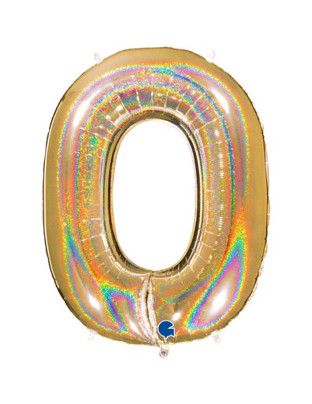 PALLONE MYLAR MEGA N. 0 GLITTER GOLD 102CM - L'Officina delle