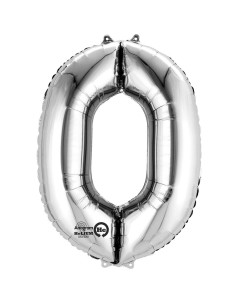 PALLONE MYLAR MEGA N. 0 ZERO SILVER H. 88CM - L'Officina delle 2