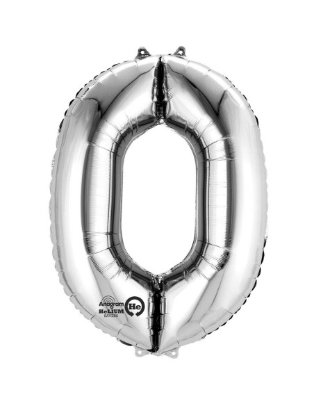 PALLONE MYLAR MEGA N. 0 ZERO SILVER H. 88CM - L'Officina delle PALLONE MYLAR MEGA N. 0 ZERO SILVER H. 88CM - L'Officina delle