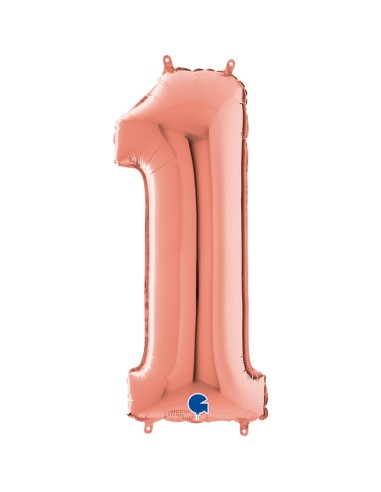 PALLONE MYLAR MEGA N. 1 ROSA GOLD 102CM - L'Officina delle feste