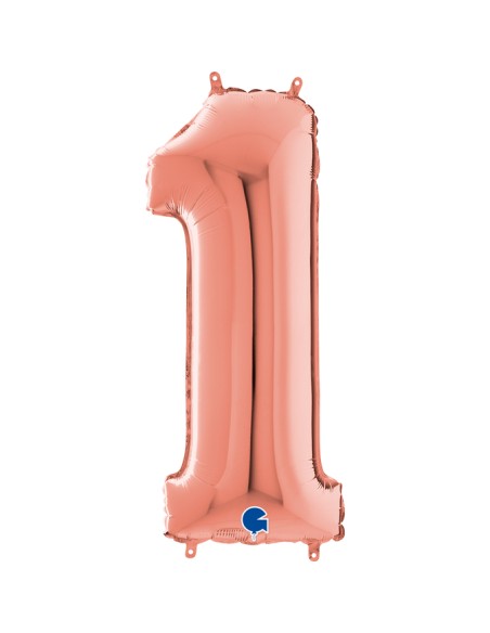 PALLONE MYLAR MEGA N. 1 ROSA GOLD 102CM - L'Officina delle feste PALLONE MYLAR MEGA N. 1 ROSA GOLD 102CM - L'Officina delle feste