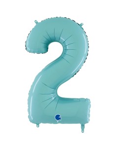 PALLONE MYLAR MEGA N. 2 CELESTE 102CM - L'Officina delle feste 2