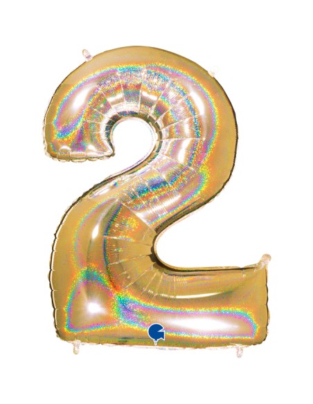 PALLONE MYLAR MEGA N. 2 GLITTER GOLD 102CM - L'Officina delle PALLONE MYLAR MEGA N. 2 GLITTER GOLD 102CM - L'Officina delle