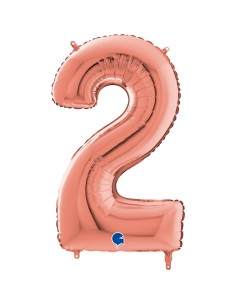 PALLONE MYLAR MEGA N. 2 ROSA GOLD 102CM - L'Officina delle feste 2