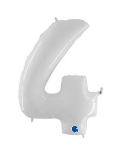 PALLONE MYLAR MEGA N. 4 BIANCO 102CM - L'Officina delle feste 2