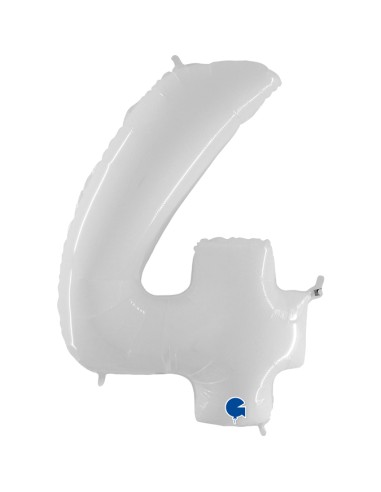 PALLONE MYLAR MEGA N. 4 BIANCO 102CM - L'Officina delle feste