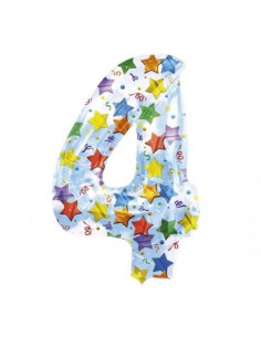 PALLONE MYLAR MEGA N. 4 STARS CM.86 - L'Officina delle feste 2