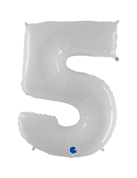 PALLONE MYLAR MEGA N. 5 BIANCO 102CM - L'Officina delle feste