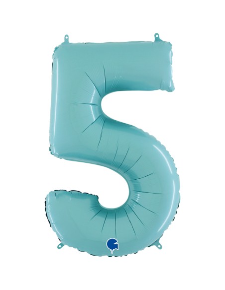 PALLONE MYLAR MEGA N. 5 CELESTE 102CM - L'Officina delle feste