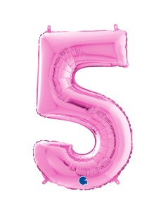 PALLONE MYLAR MEGA N. 5 FUXIA 102CM - L'Officina delle feste 2