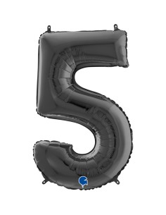 PALLONE MYLAR MEGA N. 5 NERO 102CM - L'Officina delle feste 2