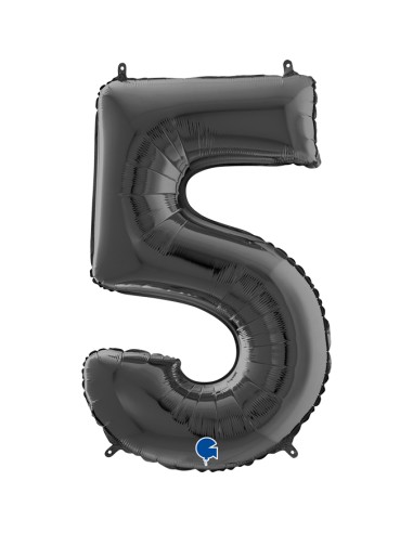 PALLONE MYLAR MEGA N. 5 NERO 102CM - L'Officina delle feste