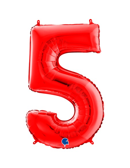 PALLONE MYLAR MEGA N. 5 ROSSO 102CM - L'Officina delle feste