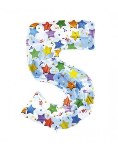 PALLONE MYLAR MEGA N. 5 STARS CM.86 - L'Officina delle feste