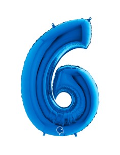 PALLONE MYLAR MEGA N. 6 - 9 BLU 102CM - L'Officina delle feste 2