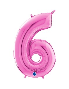 PALLONE MYLAR MEGA N. 6 - 9 FUCSIA 102CM - L'Officina delle 2