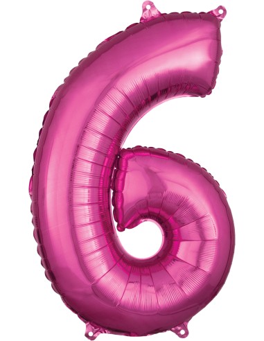 PALLONE MYLAR MEGA N. 6 - 9 FUCSIA 86CM - L'Officina delle feste