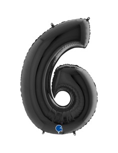 PALLONE MYLAR MEGA N. 6 - 9 NERO 102CM - L'Officina delle feste 2