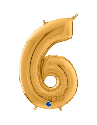 PALLONE MYLAR MEGA N. 6 - 9 ORO 102CM - L'Officina delle feste