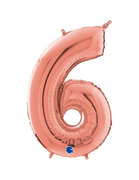 PALLONE MYLAR MEGA N. 6 - 9 ROSA GOLD 102CM - L'Officina delle