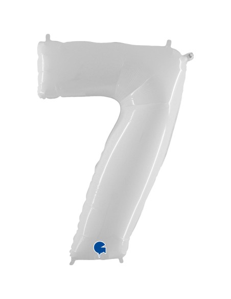 PALLONE MYLAR MEGA N. 7 BIANCO 102CM - L'Officina delle feste