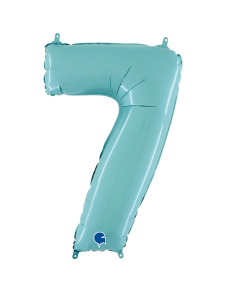 PALLONE MYLAR MEGA N. 7 CELESTE 102CM - L'Officina delle feste