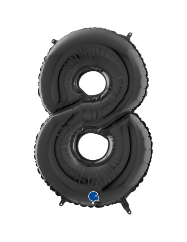 PALLONE MYLAR MEGA N. 8 NERO 102CM - L'Officina delle feste