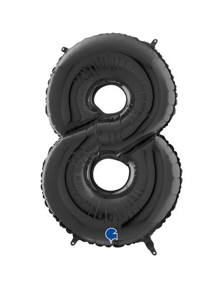 PALLONE MYLAR MEGA N. 8 NERO 102CM - L'Officina delle feste