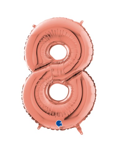 PALLONE MYLAR MEGA N. 8 ROSA GOLD 102CM - L'Officina delle feste