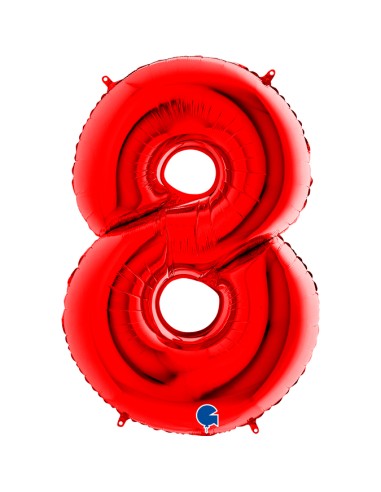 PALLONE MYLAR MEGA N. 8 ROSSO 102CM - L'Officina delle feste