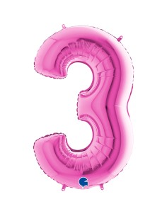 PALLONE MYLAR MEGA N. 3 FUCSIA 102CM - L'Officina delle feste 2