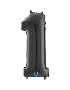 PALLONE MYLAR MEGA NUMERO N. 1 NERO 102 - L'Officina delle feste 2