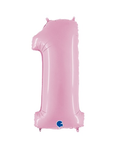 PALLONE MYLAR MEGA NUMERO N. 1 ROSA 102CM - L'Officina delle