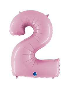 PALLONE MYLAR MEGA NUMERO N. 2 ROSA 102CM - L'Officina delle 2