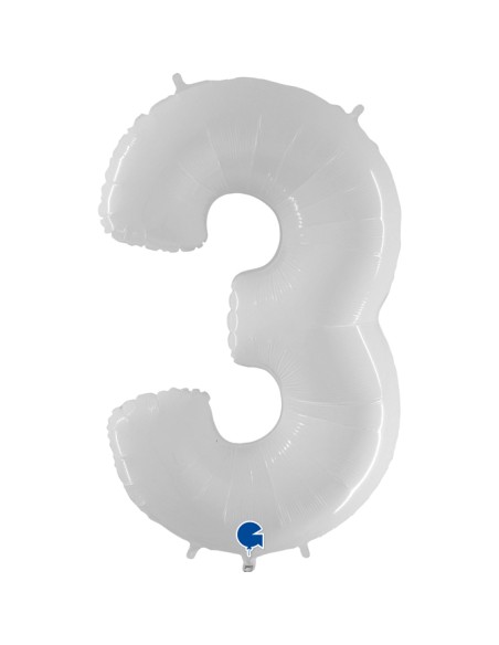 PALLONE MYLAR MEGA NUMERO N. 3 BIANCO 102CM - L'Officina delle PALLONE MYLAR MEGA NUMERO N. 3 BIANCO 102CM - L'Officina delle