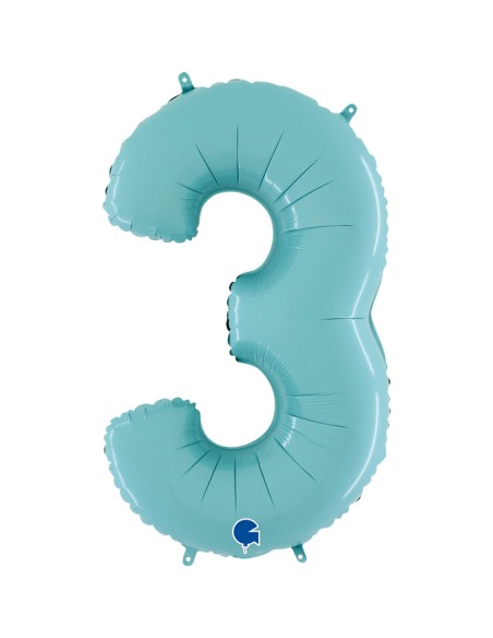 PALLONE MYLAR MEGA NUMERO N. 3 CELESTE 102CM - L'Officina delle PALLONE MYLAR MEGA NUMERO N. 3 CELESTE 102CM - L'Officina delle