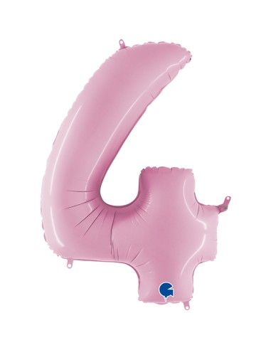 PALLONE MYLAR MEGA NUMERO N. 4 ROSA 102CM - L'Officina delle