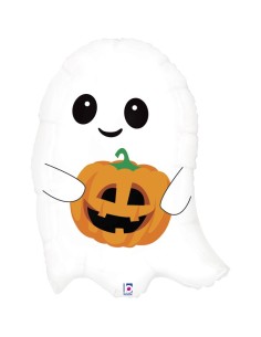 PALLONE MYLAR MINISHAPE FANTASMINO CON ZUCCA 41X55CM - 2
