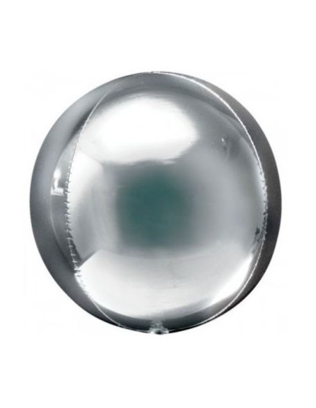 PALLONE MYLAR ORBZ SILVER 38X40CM - L'Officina delle feste