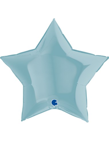 PALLONE MYLAR STELLA 36" CELESTE PASTELLO 91CM - L'Officina