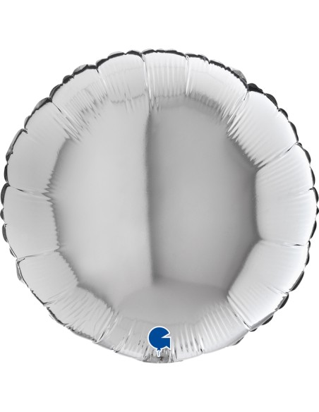 PALLONE MYLAR TONDO 18" SILVER CM. 45 - L'Officina delle feste