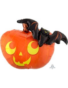 PALLONE MYLAR ZUCCA CON PIPISTELLO 3D 78CM - L'Officina delle 2