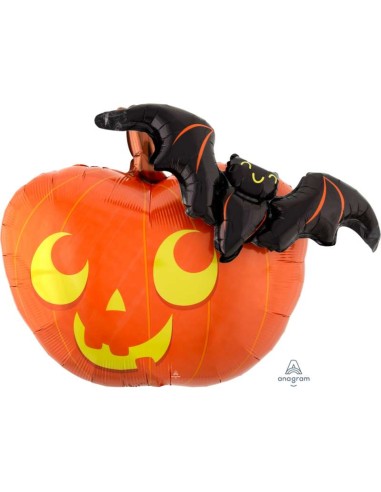 PALLONE MYLAR ZUCCA CON PIPISTELLO 3D 78CM - L'Officina delle