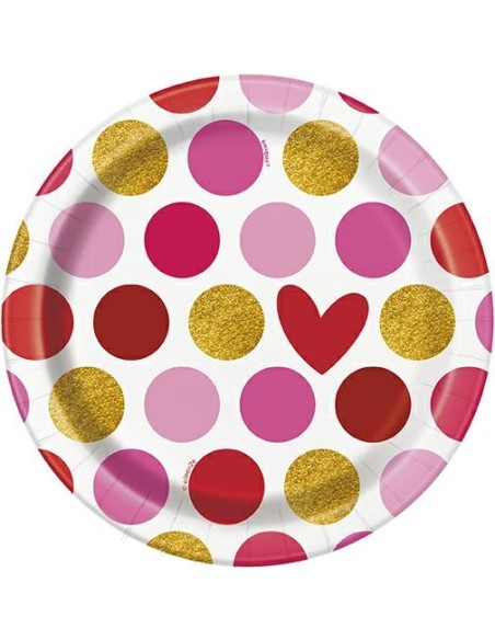 PIATTO 17CM HAPPY VALENTINE 8PZ - L'Officina delle feste