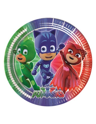 PIATTO 20 CM 8 PZ PJ MASKS - L'Officina delle feste