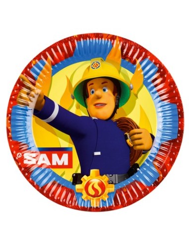 PIATTO 23 CM FIREMAN SAM PZ.8 NEW - L'Officina delle feste