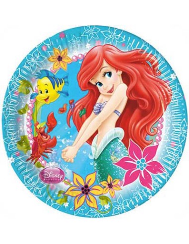 Piatto 23 cm busta 8 *Ariel Mermaid - L'Officina delle feste